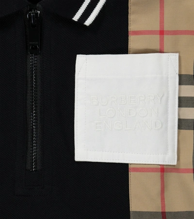 Shop Burberry Baby Vintage Check Cotton Polo Dress In Black