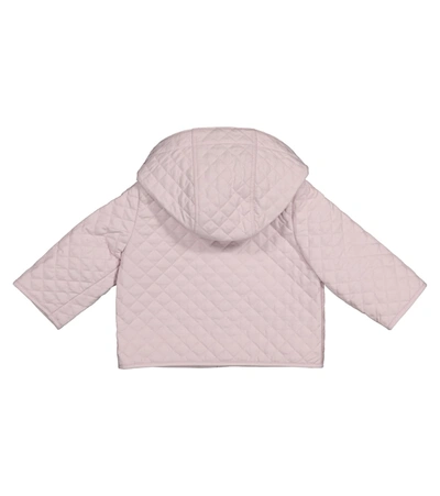 Shop Burberry Baby Monogram Quilted Jacket In Pink
