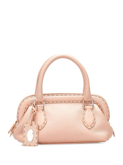 Pre-owned Fendi Small Selleria Tote Bag In Pink