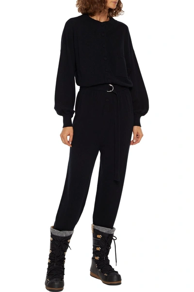 Shop Cordova Corvara Belted Wool, Silk And Cashmere-blend Jumpsuit In Black