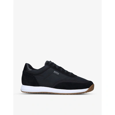 Shop Hugo Boss Sonic Mesh Trainers In Black