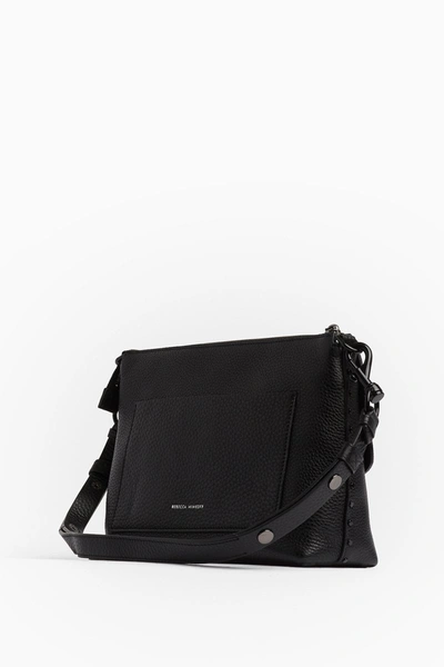 Shop Rebecca Minkoff Darren Top Zip Shoulder Bag In Black