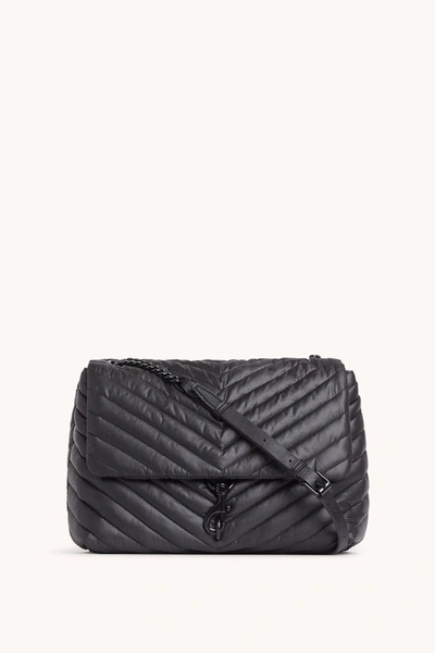 Shop Rebecca Minkoff Edie Nylon Jumbo Flap Shoulder Bag In Black