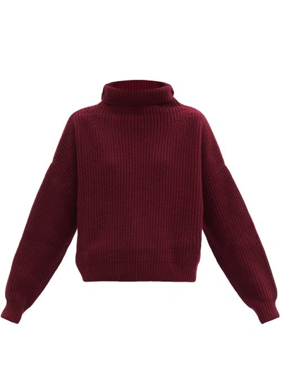 Isabel Marant Brooke Wool-blend Roll-neck Sweater In Burgundy | ModeSens