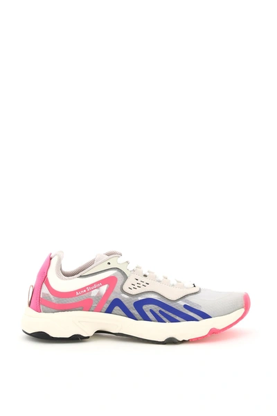 Shop Acne Studios Trail Ripstop Sneakers In White Blue Pink
