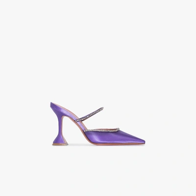Shop Amina Muaddi Gilda Sandalen 95mm In Violett