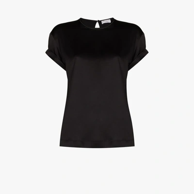 Shop Brunello Cucinelli Relaxed Fit Silk T-shirt - Women's - Silk/elastane In Black