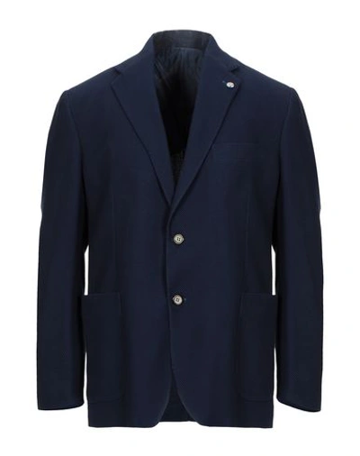 Shop Alessandro Gilles Suit Jackets In Dark Blue