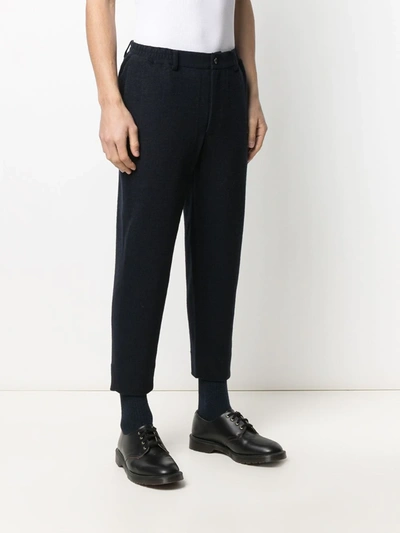 Shop Comme Des Garçons Homme Deux Straight-cut Tailored Trousers In Blue