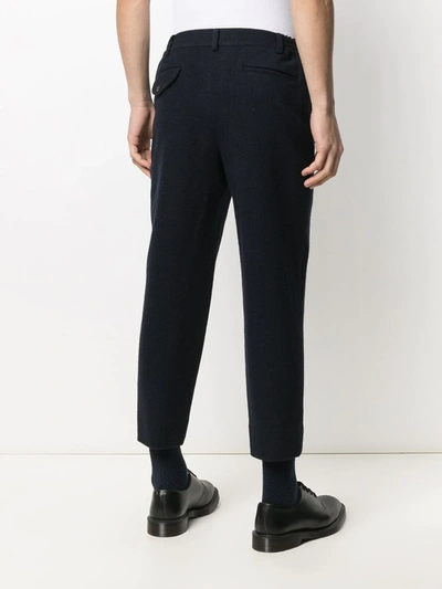 Shop Comme Des Garçons Homme Deux Straight-cut Tailored Trousers In Blue