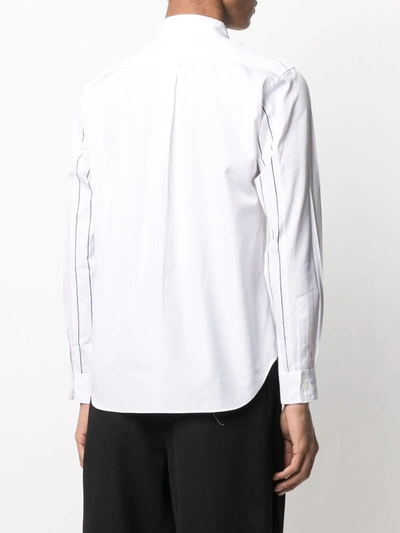 Shop Comme Des Garçons Homme Deux Striped-sleeve Cotton Shirt In White