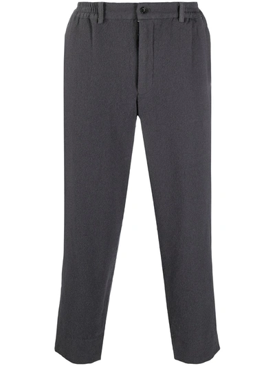 Shop Comme Des Garçons Homme Deux Cropped Straight-leg Trousers In Grey