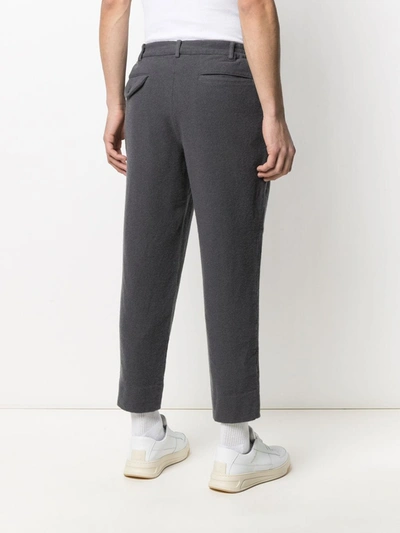 Shop Comme Des Garçons Homme Deux Cropped Straight-leg Trousers In Grey