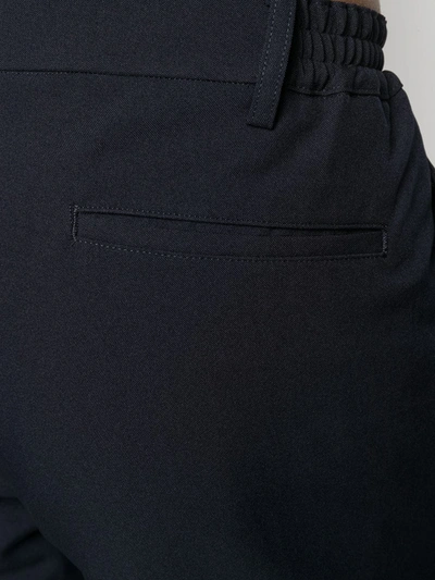 Shop Comme Des Garçons Homme Deux Cropped Straight-leg Trousers In Blue