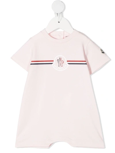 Shop Moncler Logo-print Cotton Shorties In Pink