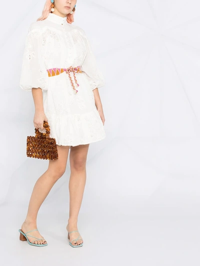 Shop Zimmermann Panelled Mini Dress In Neutrals