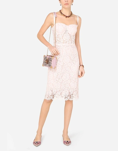 Shop Dolce & Gabbana Lace Bustier Midi Dress