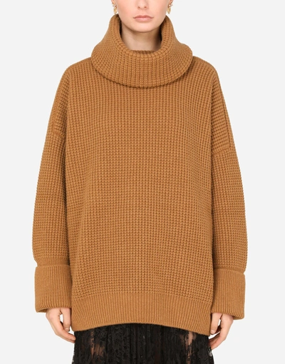 Shop Dolce & Gabbana Cashmere Turtle-neck Sweater