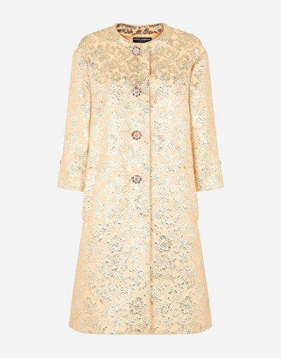 Shop Dolce & Gabbana Single-breasted Jacquard Coat