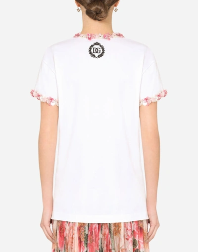 Shop Dolce & Gabbana Jersey T-shirt With Embroidery In White