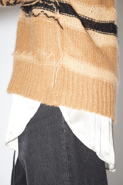 Shop Acne Studios Striped Sweater Camel/black