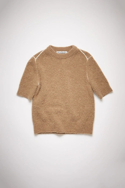 Shop Acne Studios Short Sleeve Sweater Light Brown
