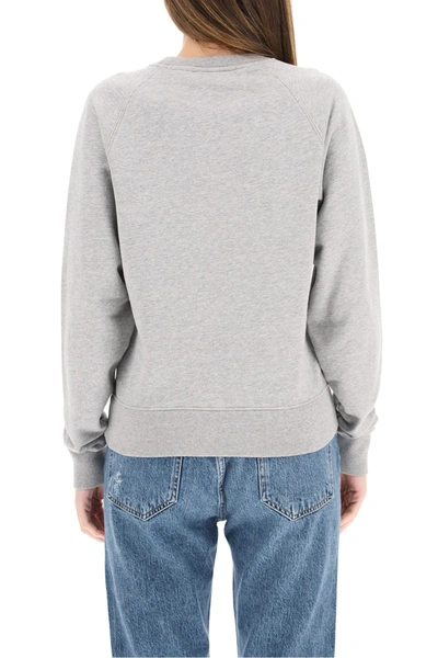 Shop Maison Kitsuné Maison Kitsune Tricolor Fox Patch Sweatshirt In Grey Melange