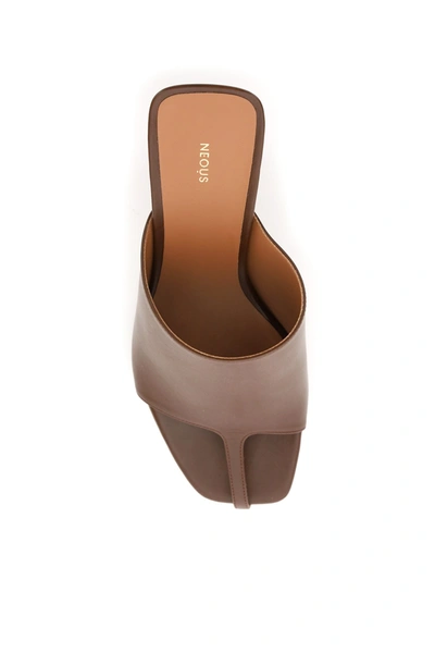 Shop Neous Jumel Thong Mules In Chocolate