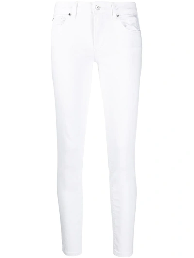 Shop Liu •jo Cropped Zip-cuff Trousers In White