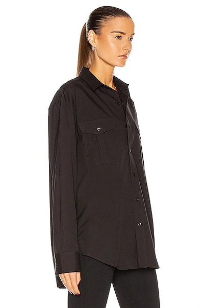 Wardrobe.nyc Release 05 Band-collar Cotton-poplin Shirt In Black