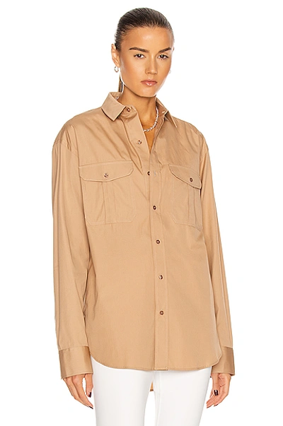 Shop Wardrobe.nyc Oversize Shirt In Camel