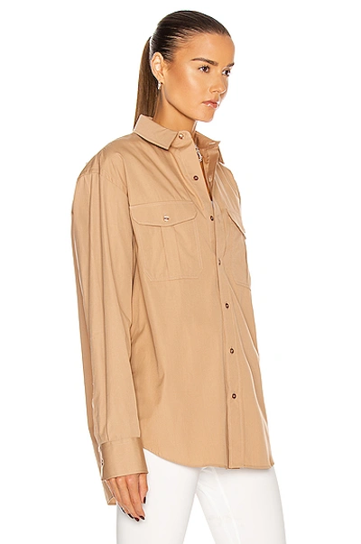 Shop Wardrobe.nyc Oversize Shirt In Camel