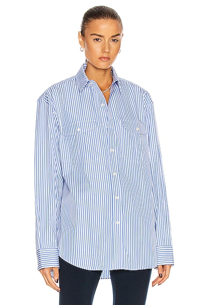 Shop Wardrobe.nyc Oversize Shirt In Blue