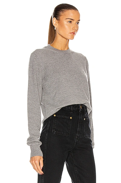 Shop Acne Studios Kalon Face Sweater In Grey Melange