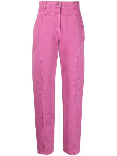 Shop Alberta Ferretti High-rise Straight-leg Trousers In Purple