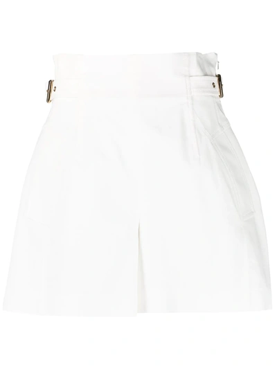 Shop Alberta Ferretti High-rise Gathered Shorts In White