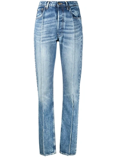 Shop Maison Margiela Seam-detail High-rise Jeans In Blue