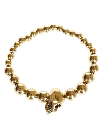Shop Alexander Mcqueen Skull Ball Bracelet In Oro Ob Antl