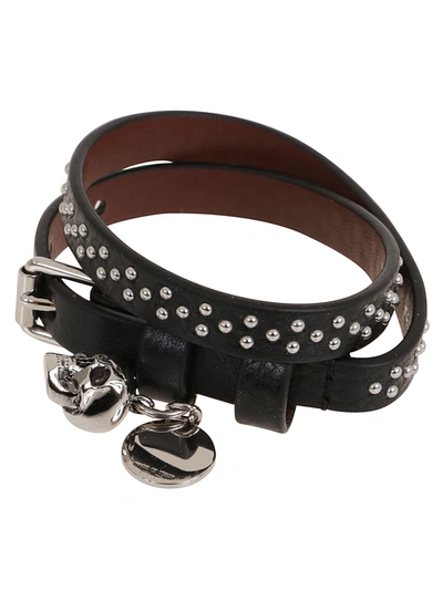 Shop Alexander Mcqueen Doublewrap Bracelet In Black