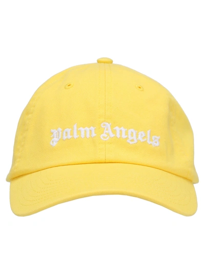 Shop Palm Angels Embroidered Logo Cap In Yellow