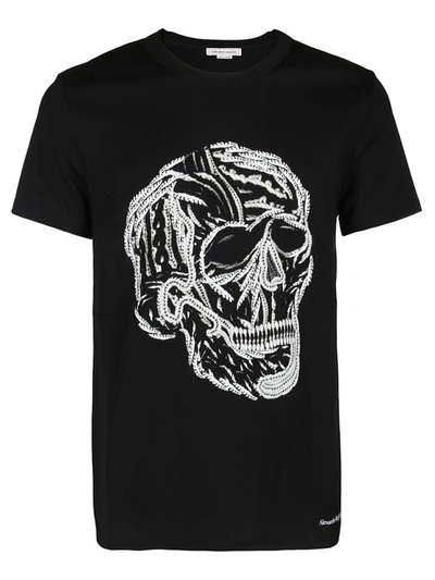 Shop Alexander Mcqueen T-shirt Print Skull In Black White