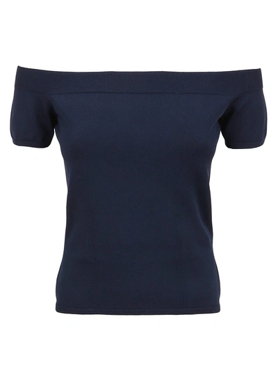 Shop Alexander Mcqueen Top In Navy