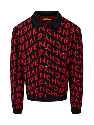 Shop Givenchy Wool Blouson In Black Red