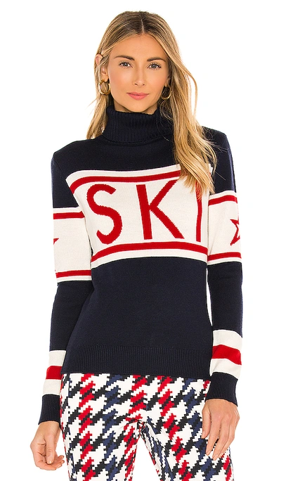 Perfect Moment Schild Courchevel-intarsia Merino-wool Sweater In Navy