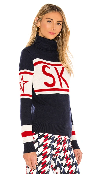 Perfect Moment Schild Courchevel-intarsia Merino-wool Sweater In Navy