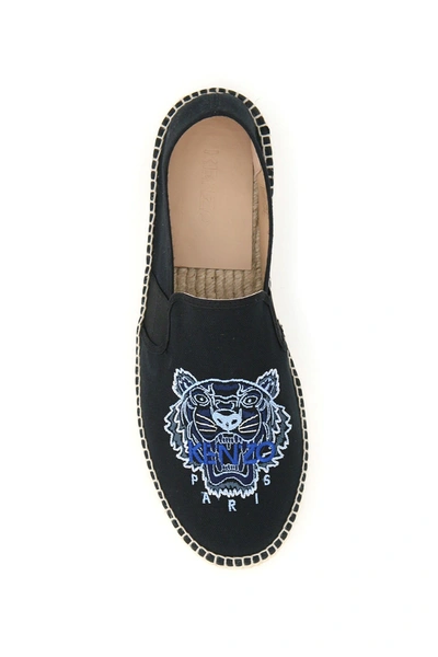 Shop Kenzo Elastic Tiger Espadrilles In Black