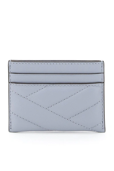 Shop Tory Burch Kira Chevron Cardholder In Cloud Blue