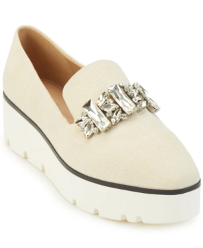 Shop Karl Lagerfeld Bri Loafer Flats Women's Shoes In Ivory