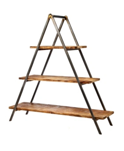 Godinger 3-tier Wood & Metal Server Stand In Brown