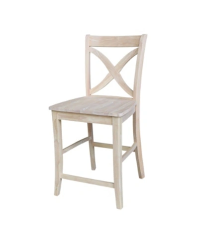 Shop International Concepts Vineyard Counter Height Stool In Cream